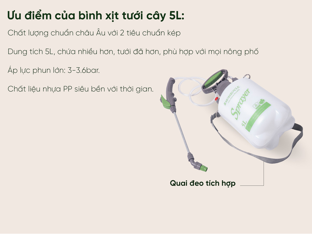 Mô tả Bình xịt tưới cây MONROVIA phun sương tưới cây cảnh, vòi dài, tặng vòi ngắn, màu xanh, tiêu chuẩn Châu Âu - 7