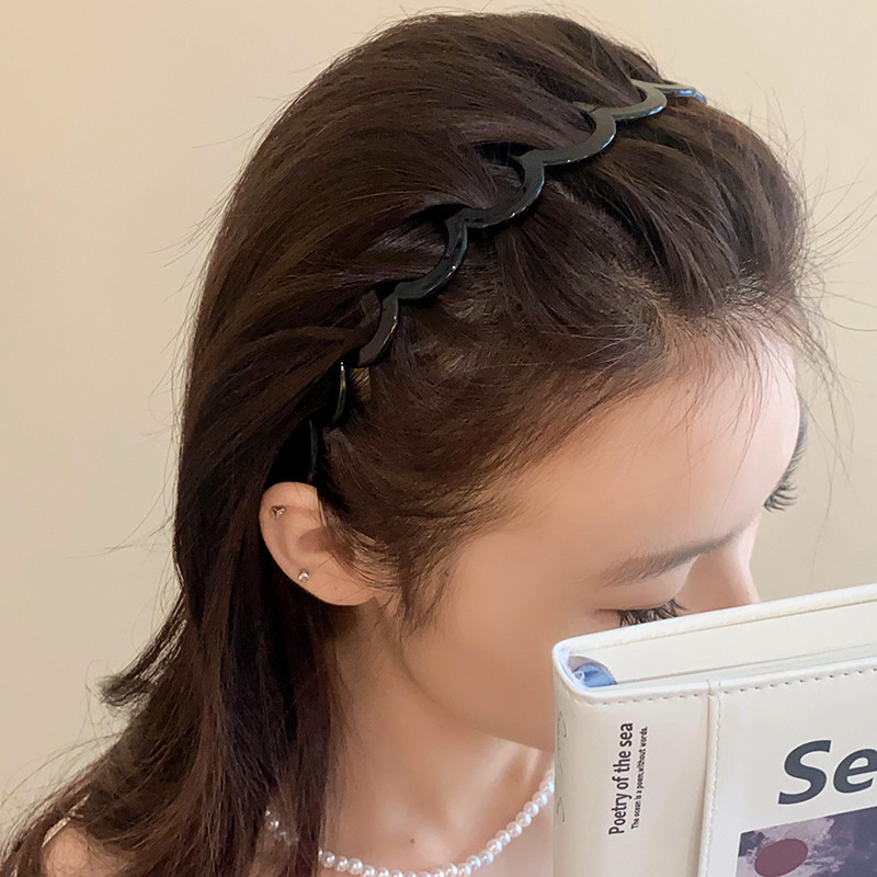 Mô tả DREJEW Băng đô rửa mặt bằng nhựa đơn giản trang điểm băng đô nữ có mái tóc gãy có răng kẹp tóc chống trượt đa năng - 7