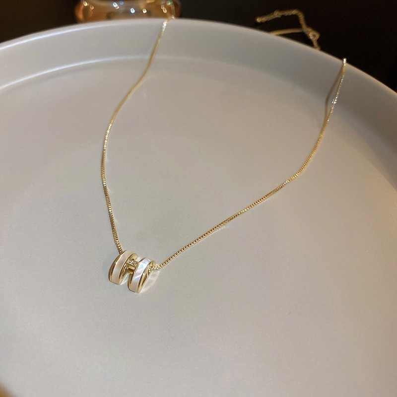 Mô tả DREJEW Vòng Cổ Mạ Dính Zircon H Nhân Tạo Hình Chữ CáI Phong Cách Hàn Quốc Dây Chuyền Vàng - 8