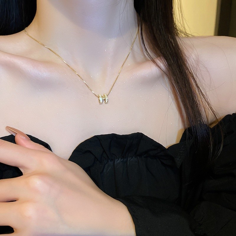 Mô tả DREJEW Vòng Cổ Mạ Dính Zircon H Nhân Tạo Hình Chữ CáI Phong Cách Hàn Quốc Dây Chuyền Vàng - 11