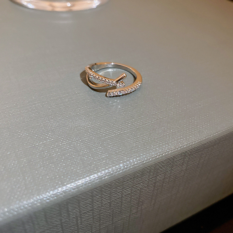 Mô tả DREJEW Nhẫn Hở Đan Chéo Đính Đá Zircon Phong Cách Hàn Quốc Thời Trang - 9