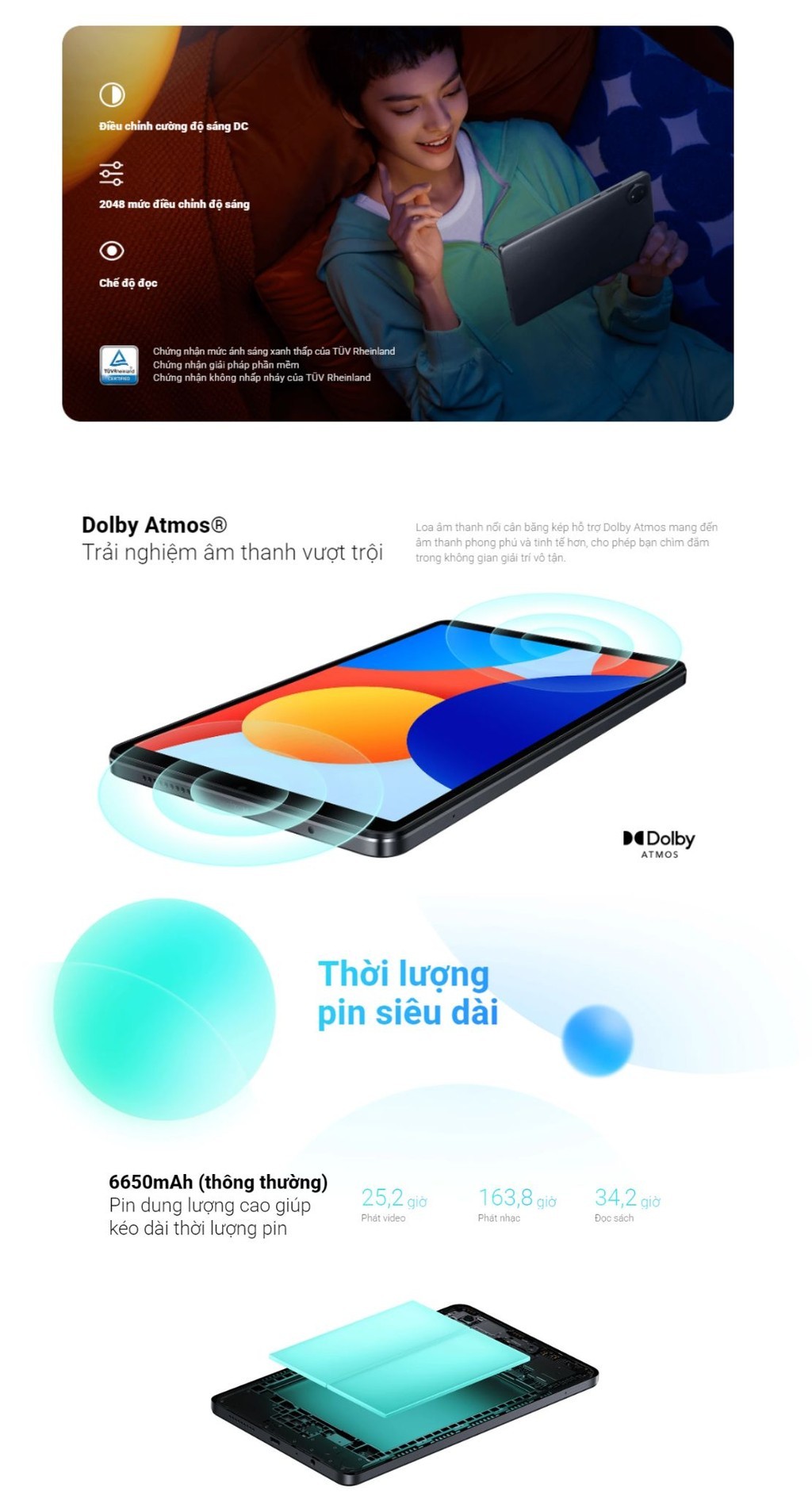 Mô tả Máy tính bảng Redmi Pad SE 8.7 Wifi (4+128GB) | LCD 90Hz | MediaTek Helio G85 8 | Pin 6650mAh - 4