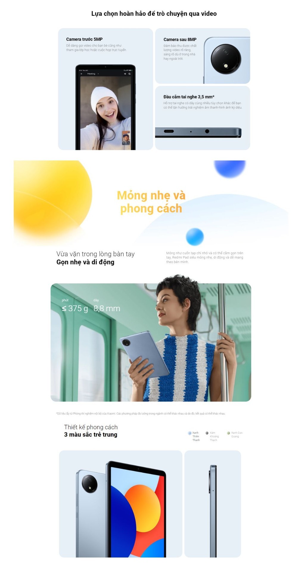 Mô tả Máy tính bảng Redmi Pad SE 8.7 Wifi (4+128GB) | LCD 90Hz | MediaTek Helio G85 8 | Pin 6650mAh - 6
