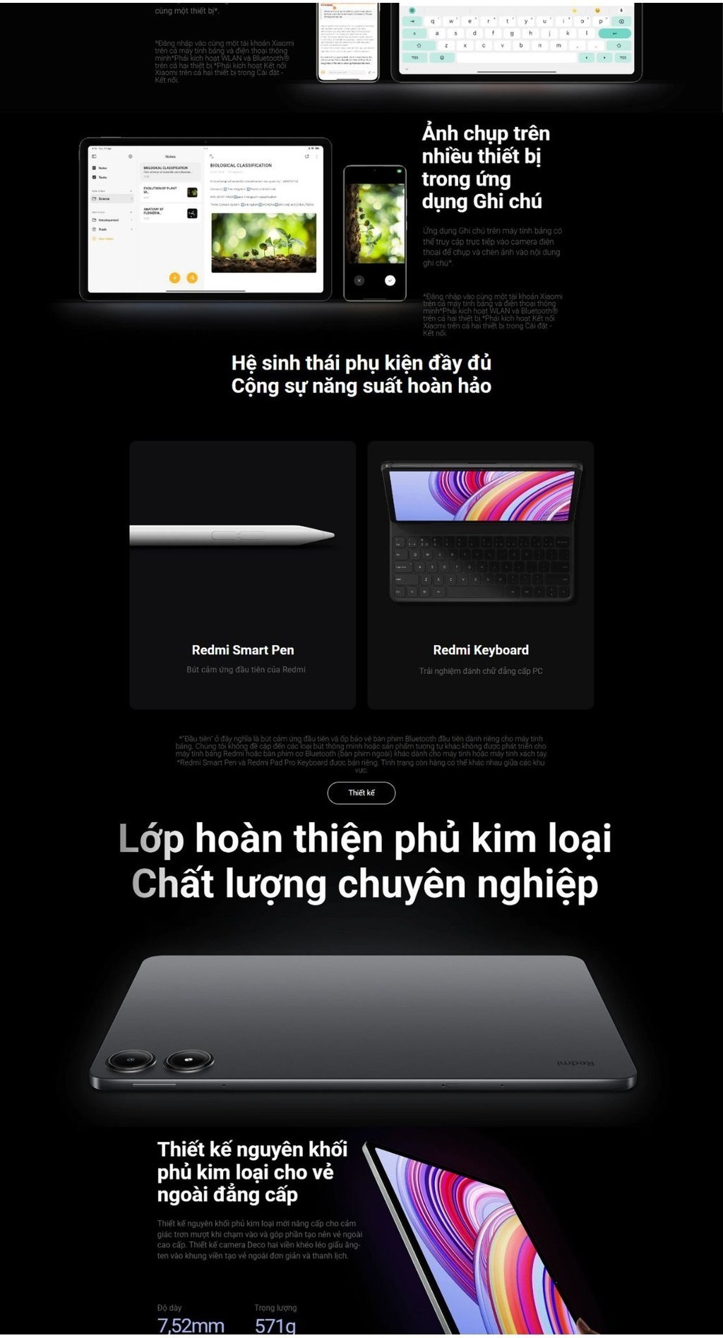 Mô tả Máy tính bảng Redmi Pad Pro (8+128GB) | Màn hình 12,1" 120Hz 2,5K | SD 7sGen2 | Pin 10000mAh - 7