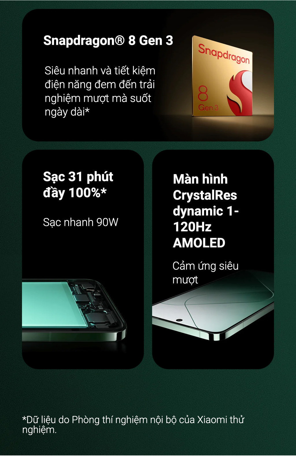 Mô tả Điện thoại thông minh Xiaomi 14 (12+256GB) | Màn hình 6.36" AMOLED 120Hz | Camera Leica | Ligh Fushion 900 | SD® 8Gen3 - 7