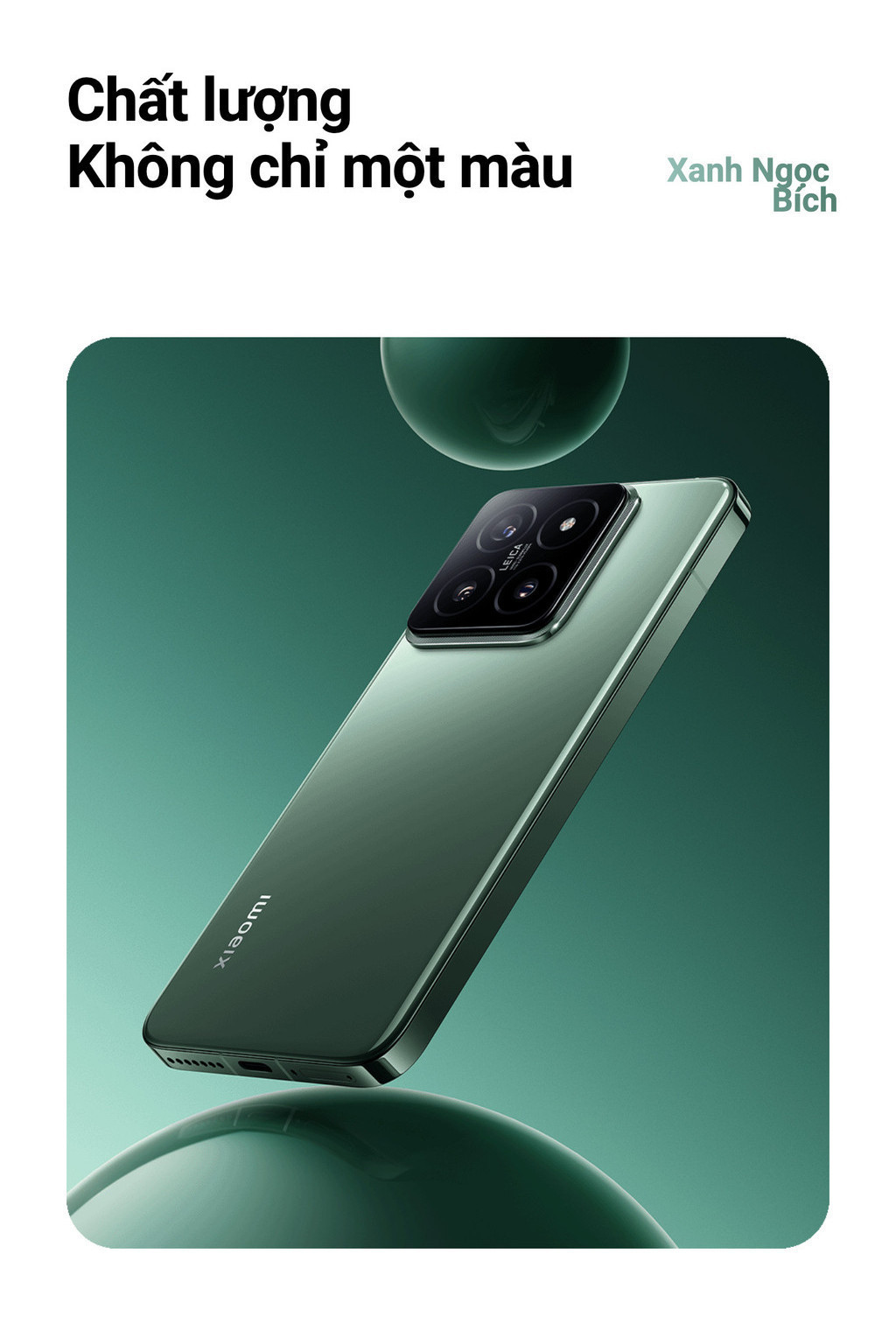 Mô tả Điện thoại thông minh Xiaomi 14 (12+256GB) | Màn hình 6.36" AMOLED 120Hz | Camera Leica | Ligh Fushion 900 | SD® 8Gen3 - 9