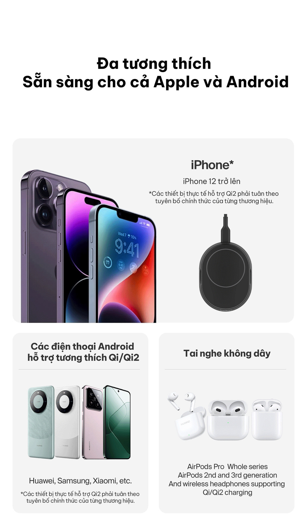 Mô tả Đế sạc không dây Belkin Qi2 BoostCharge Universal 15W, điều chỉnh linh hoạt đứng nằm, không kèm sạc - 12