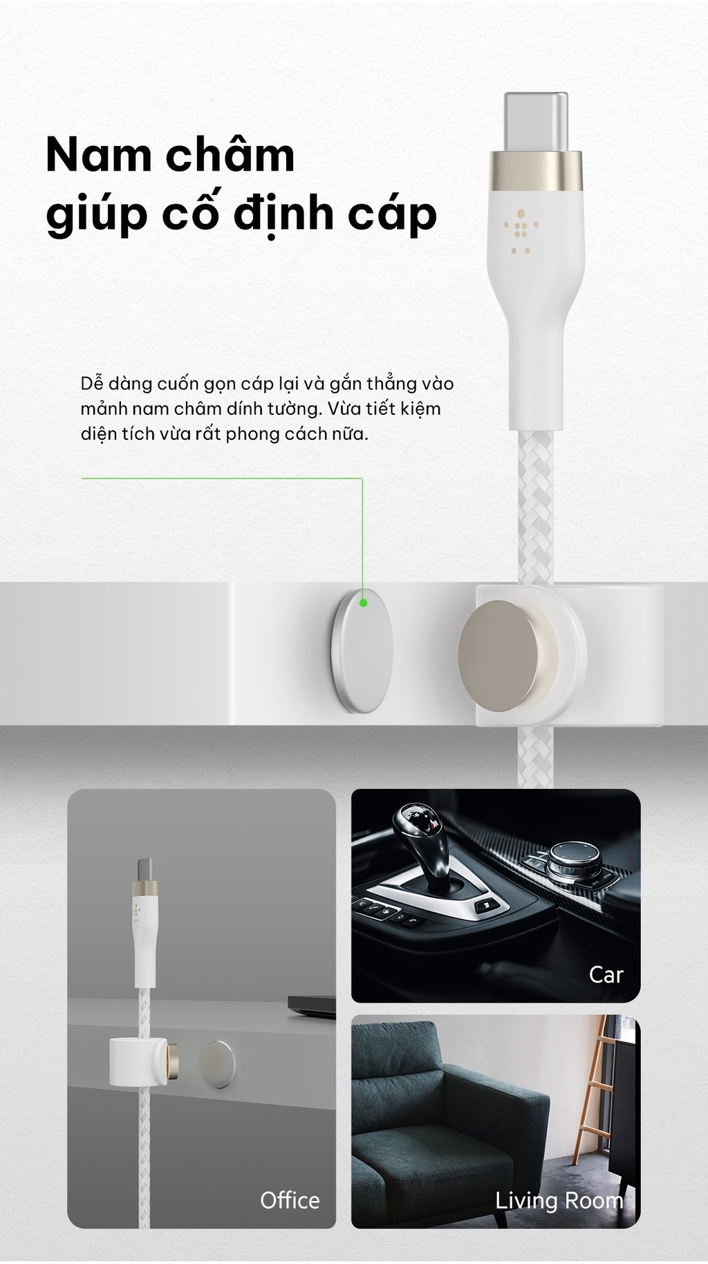 Mô tả Cáp sạc nhanh USB Type C - C BOOST↑CHARGE™ PRO Flex Belkin vỏ silicone bọc dù 60W 1M B7 (tương thích iPhone 15) - 4