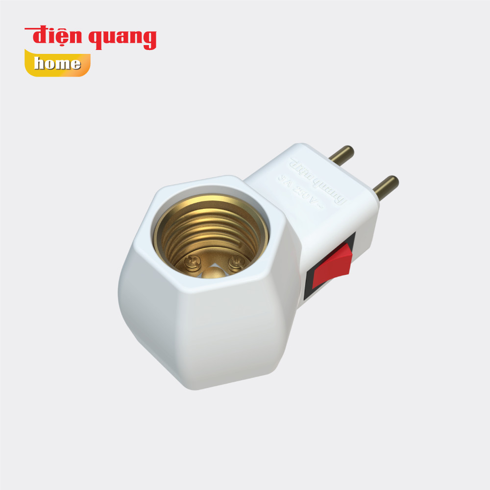 Chuôi đèn liền phích công tắc Điện Quang LH E27 SW