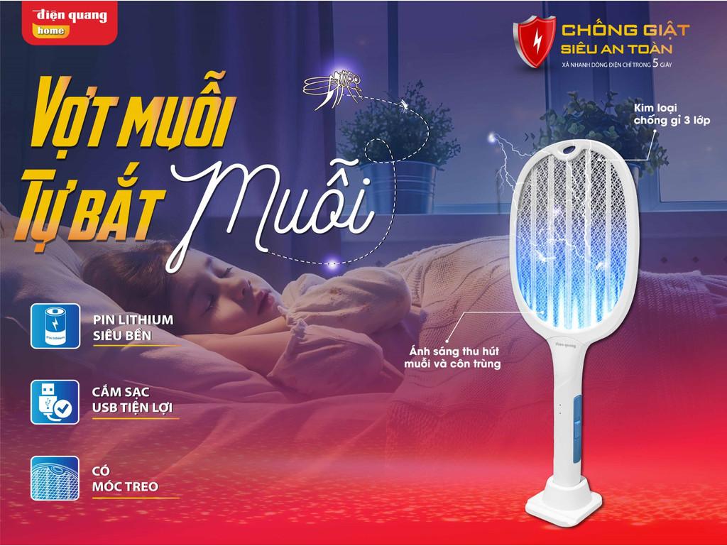 Vợt muỗi Điện Quang EMR10 