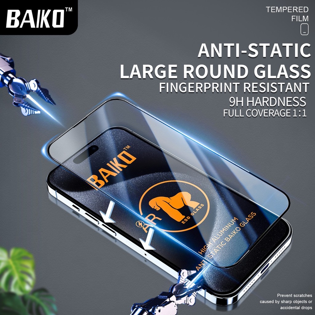 Mô tả Kính cường lực KINGKONG BAIKO độ cứng 9H siêu mượt siêu bền cho lph 15 14 13 12 11 7 8 Plus Xr X XS - 5