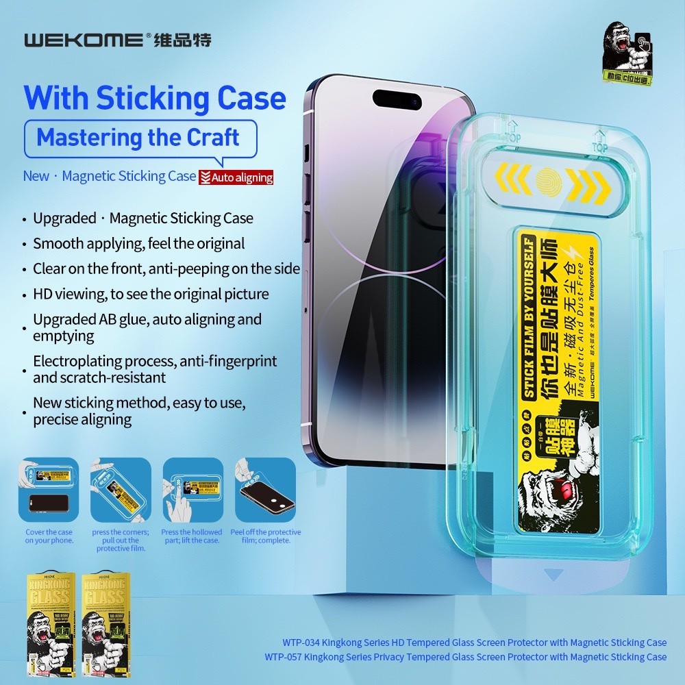 Mô tả Kính cường lực tự dán KINGKONG WEKOME 057-034 bảo vệ màn hình máy cho Iphone X XS XSM 11 12 13 14 15 - 3
