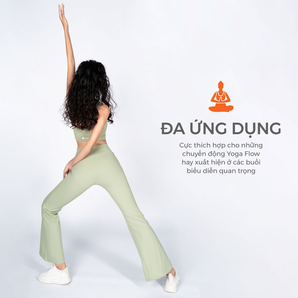 Mô tả Bộ Tập Yoga Nữ, Bộ Tập Gym Nữ LV24N01F503 Nữ Áo Croptop Kèm Đệm Rời & Quần Ống Loe Livan Sport, Set Tập Yoga Quần Dài - 1