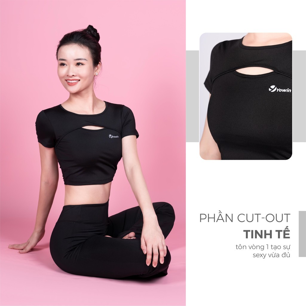 Mô tả Yowin Bộ Tập Yoga Gym Nữ YW24-N01-F503 Áo Croptop Kèm Đệm Rời & Quần Ống Loe Co Giãn - 3
