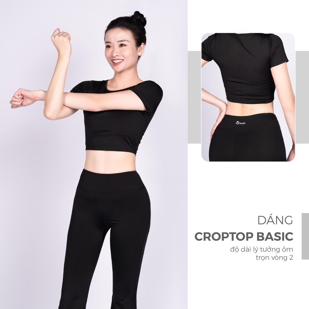 Mô tả Yowin Bộ Tập Yoga Gym Nữ YW24-N01-F503 Áo Croptop Kèm Đệm Rời & Quần Ống Loe Co Giãn - 4