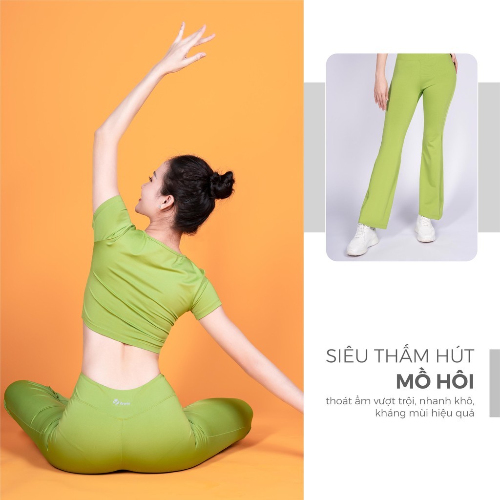 Mô tả Yowin Bộ Tập Yoga Gym Nữ YW24-N01-F503 Áo Croptop Kèm Đệm Rời & Quần Ống Loe Co Giãn - 8