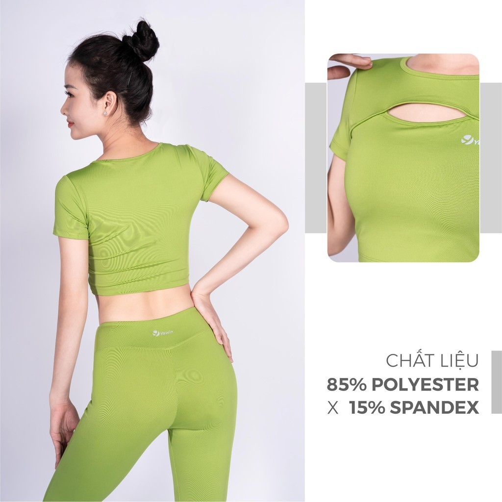 Mô tả Yowin Bộ Tập Yoga Gym Nữ YW24-N01-F503 Áo Croptop Kèm Đệm Rời & Quần Ống Loe Co Giãn - 10