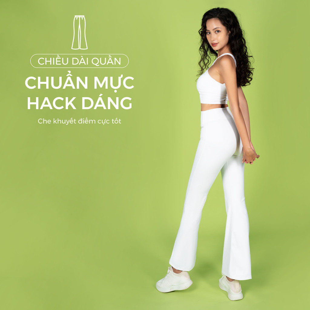 Mô tả Bộ Tập Yoga Nữ, Bộ Tập Gym Nữ LV24N01F503 Nữ Áo Croptop Kèm Đệm Rời & Quần Ống Loe Livan Sport, Set Tập Yoga Quần Dài - 4