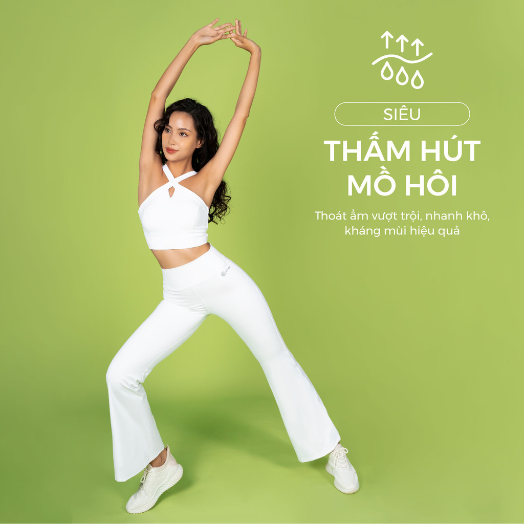Mô tả Bộ Tập Yoga Nữ, Bộ Tập Gym Nữ LV24N01F503 Nữ Áo Croptop Kèm Đệm Rời & Quần Ống Loe Livan Sport, Set Tập Yoga Quần Dài - 5