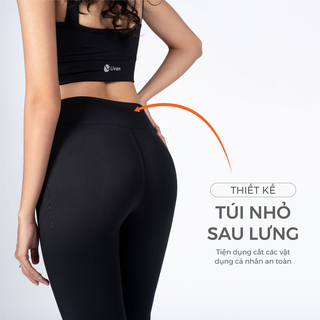 Mô tả Bộ Tập Yoga Nữ, Bộ Tập Gym Nữ LV24N01F503 Nữ Áo Croptop Kèm Đệm Rời & Quần Ống Loe Livan Sport, Set Tập Yoga Quần Dài - 7