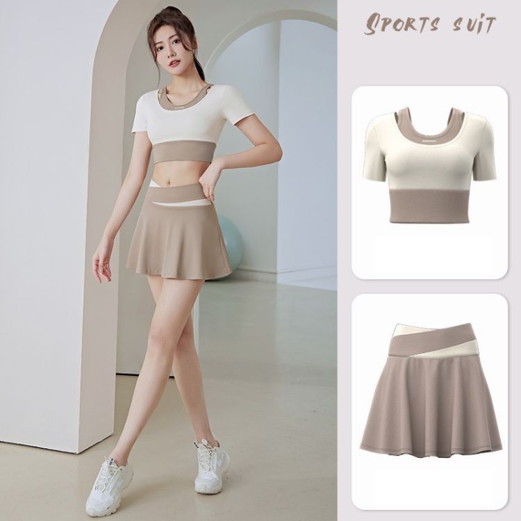 Mô tả Đồ tập gym nữ thể thao dạng váy chữ A yoga erobic cao cấp quần áo gym nữ Quảng Châu croptop MD035&MQ005 T2T3 Pickleball - 2