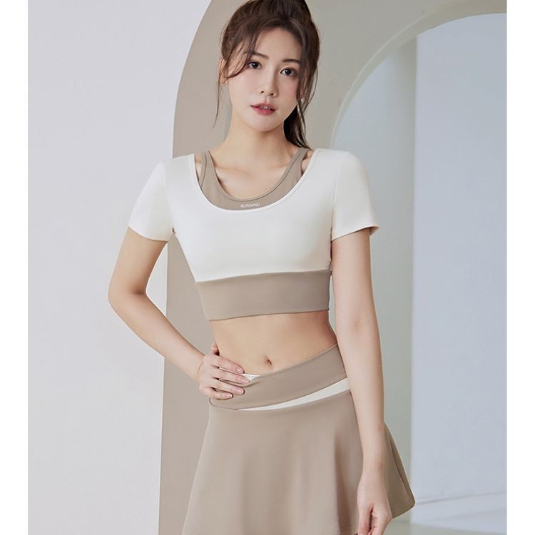 Mô tả Đồ tập gym nữ thể thao dạng váy chữ A yoga erobic cao cấp quần áo gym nữ Quảng Châu croptop MD035&MQ005 T2T3 Pickleball - 4