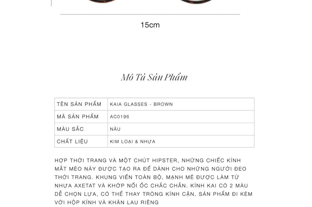 Mô tả Kính mát Floralpunk Kaia Glasses Black/ Brown - 6