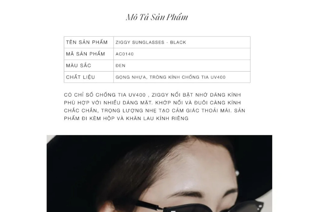Mô tả Kính mát Floralpunk Ziggy Black - 6
