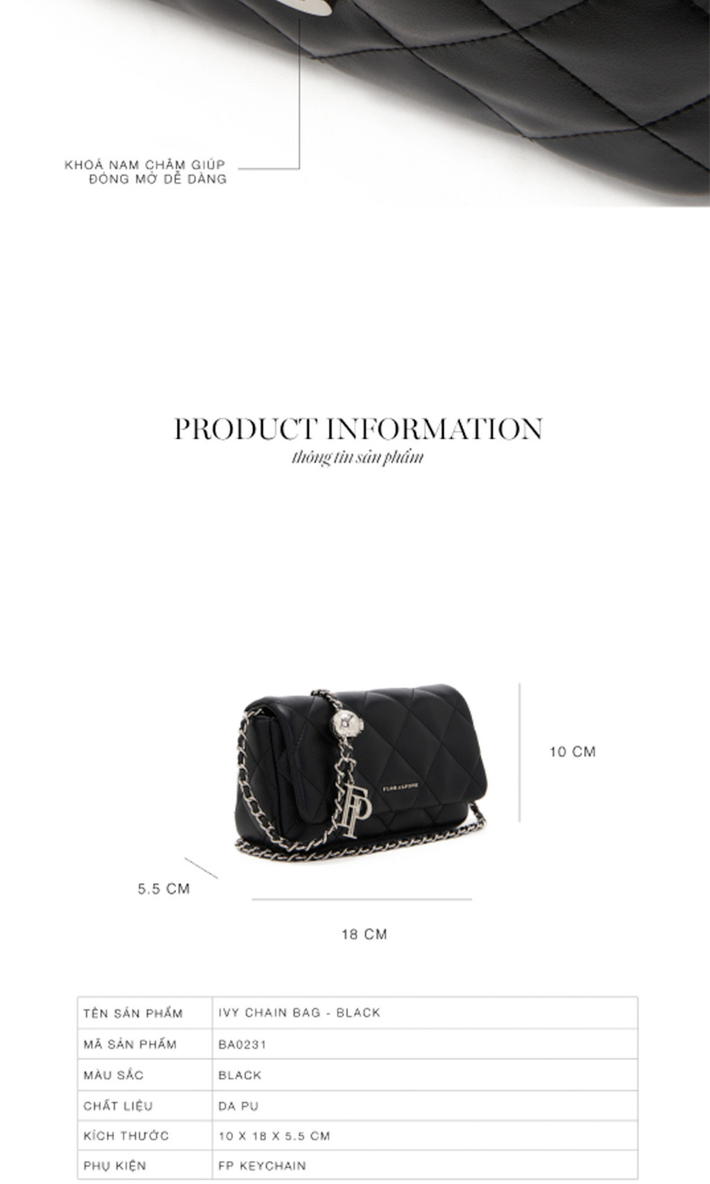Mô tả Túi xách Floralpunk Ivy Chain Bag - Black - 5