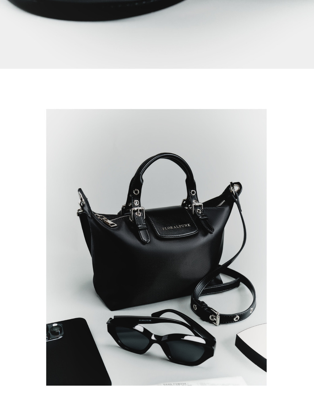 Mô tả Túi Xách Floralpunk City Shopper - Small - Màu Đen - Chất liệu Nylon cao cấp - Đeo chéo - 3