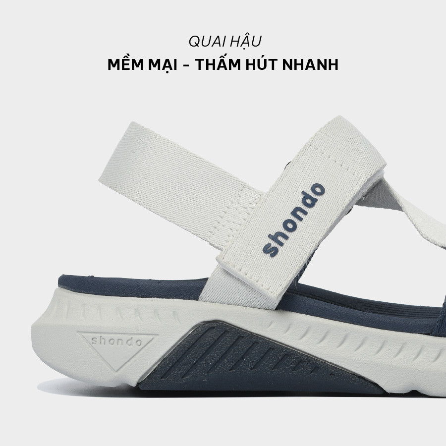 Mô tả Giày Sandals Nam Nữ Shondo F7 Racing Phối Màu Xám Rêu Xanh Dương F7R2435 - 4