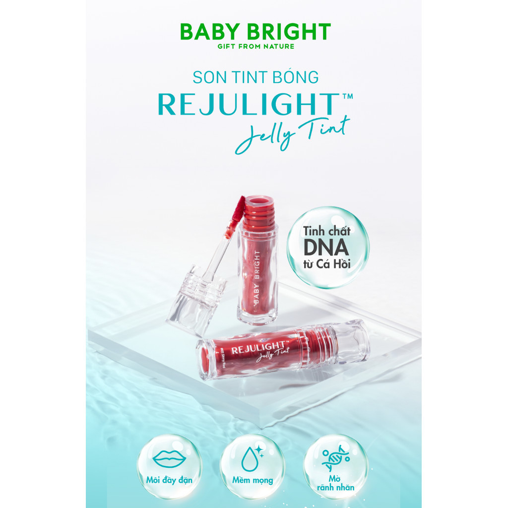 Mô tả Son Tint Bóng Baby Bright Rejulight Jelly Tint Giúp Đôi Môi Mềm Mượt, Căng Bóng 3g - 1