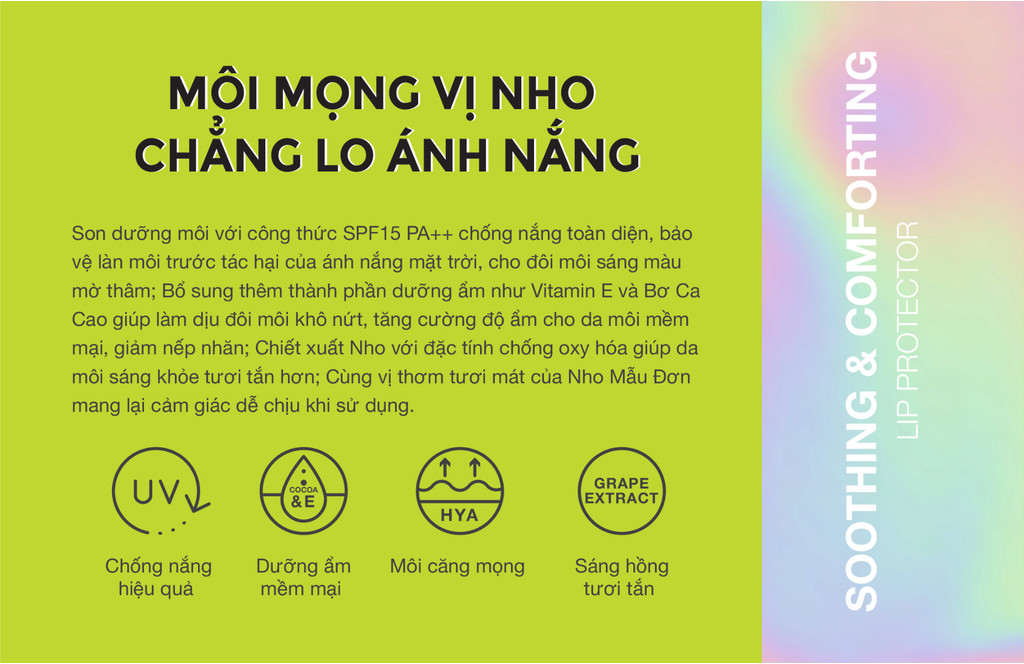 Mô tả Son Dưỡng Môi Chống Nắng LIP IT Everyday Sun Balm SPF15 PA++ # Green Grape 3g - 2