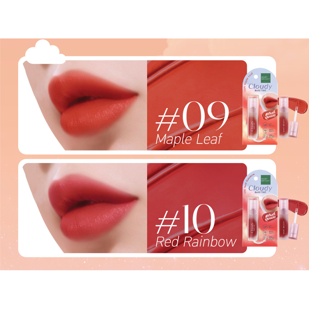 Mô tả Son Tint Lì Baby Bright Cloudy Bare Tint Siêu Nhẹ Môi, Dễ Tán Màu, Dưỡng Ẩm Môi 2.6G - 8