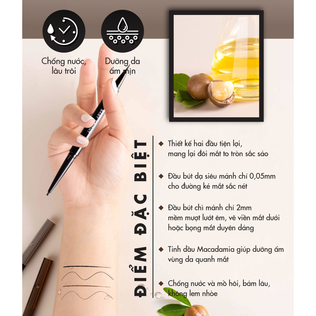 Mô tả Bút Kẻ Mắt 2 Đầu Siêu Mảnh Baby Bright Up And Down Duo Eyeliner 2 Colors 0.1g+0.35g - 2