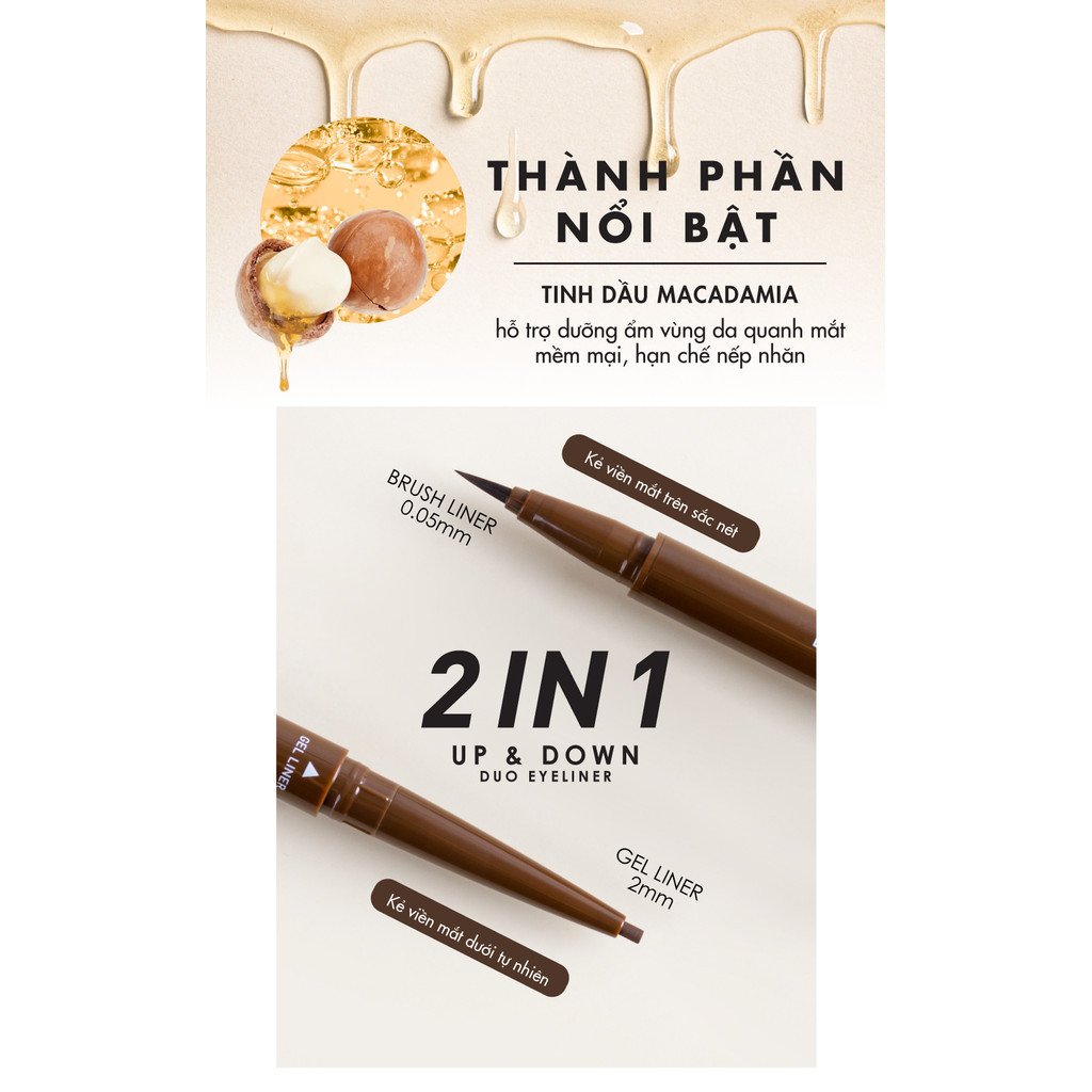 Mô tả Bút Kẻ Mắt 2 Đầu Siêu Mảnh Baby Bright Up And Down Duo Eyeliner 2 Colors 0.1g+0.35g - 3