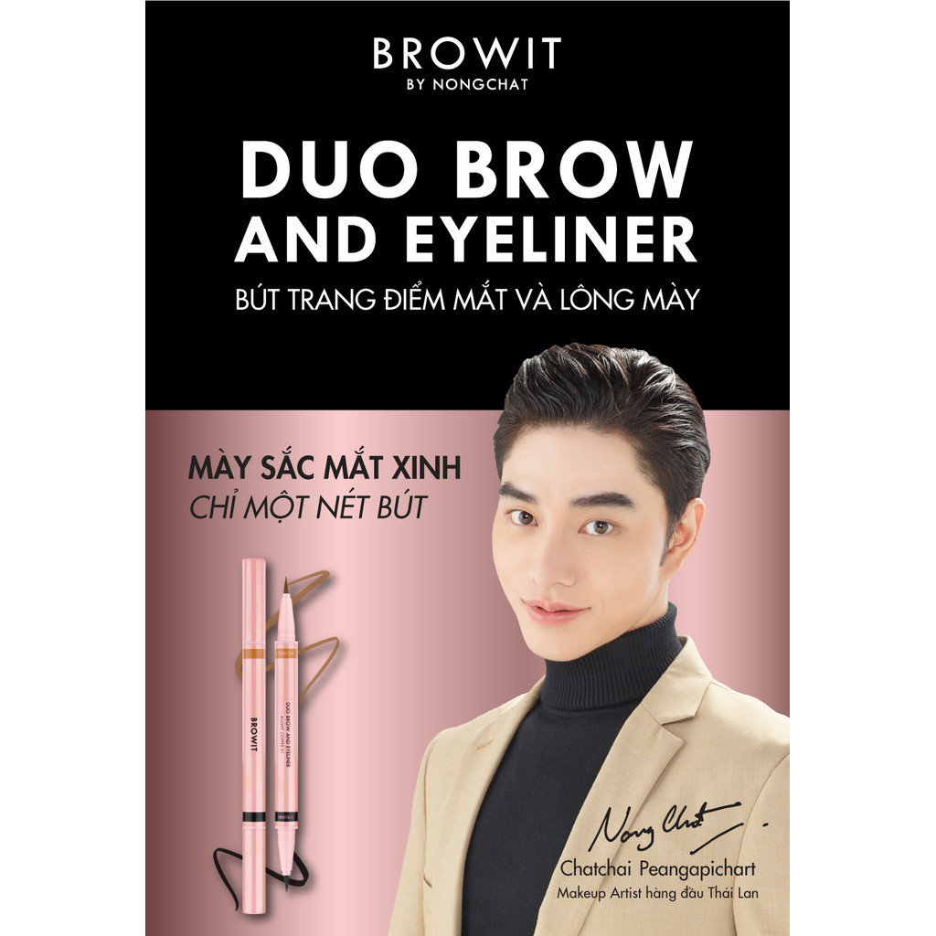 Mô tả Bút Trang Điểm Mắt Và Mày Browit Duo Brow And Eyeliner 3 Colors 0.35ml+0.2ml - 1