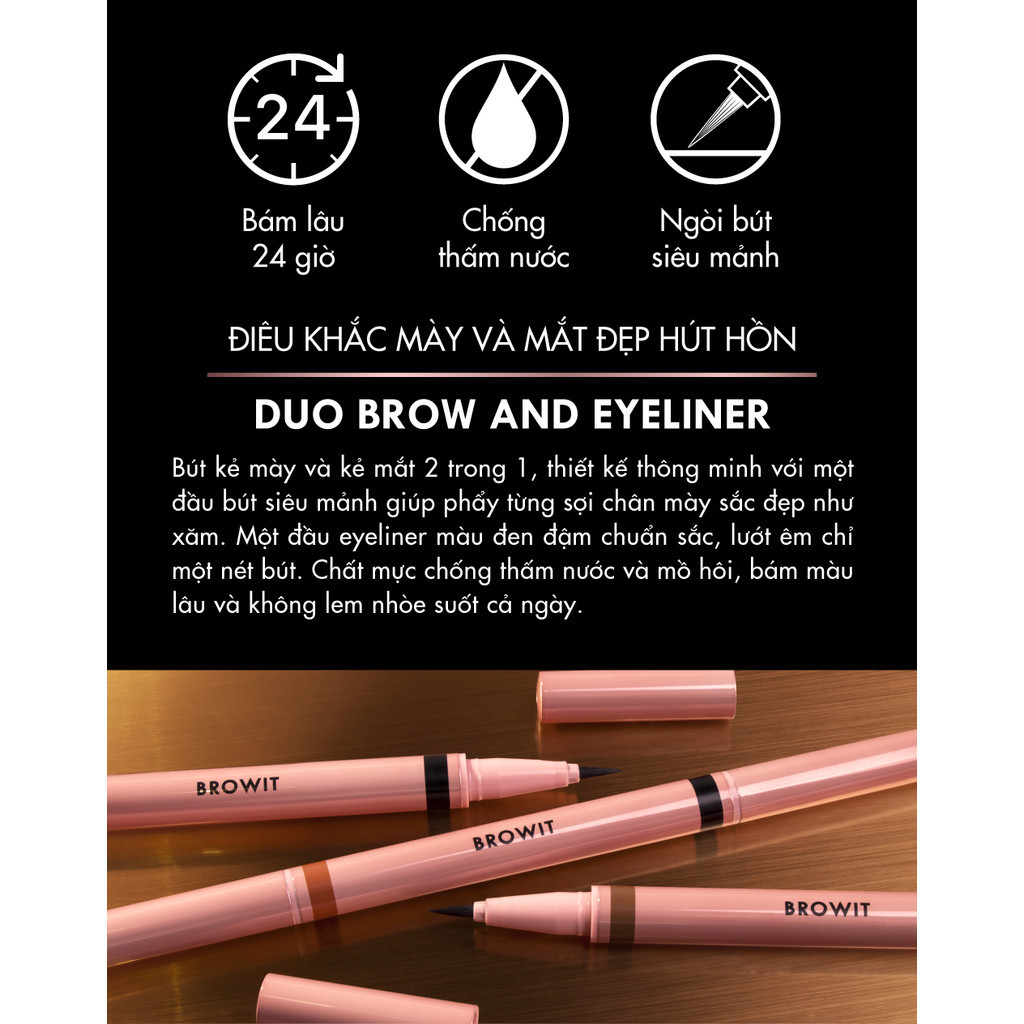 Mô tả Bút Trang Điểm Mắt Và Mày Browit Duo Brow And Eyeliner 3 Colors 0.35ml+0.2ml - 2