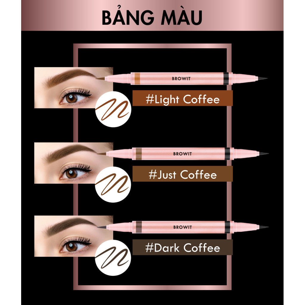 Mô tả Bút Trang Điểm Mắt Và Mày Browit Duo Brow And Eyeliner 3 Colors 0.35ml+0.2ml - 3