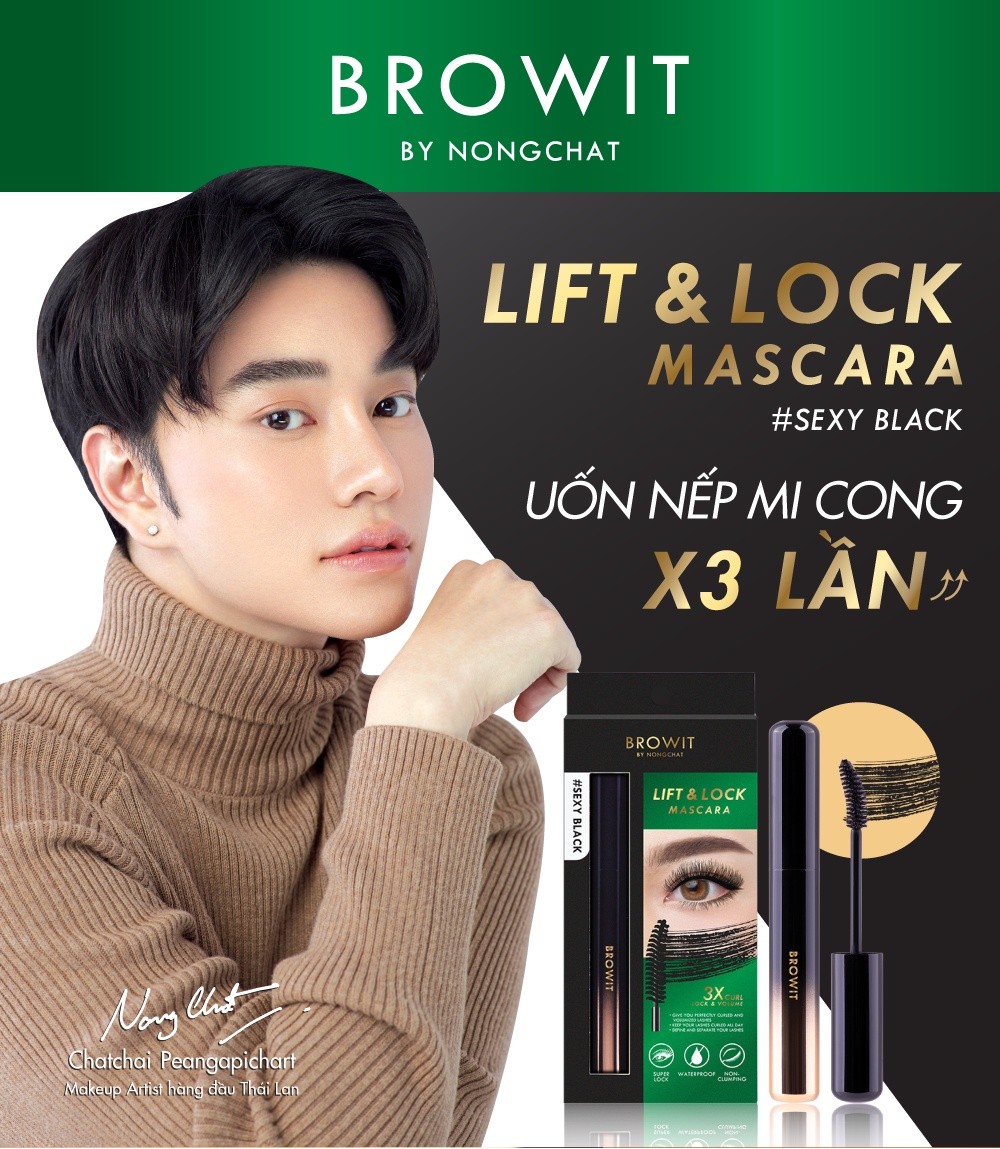 Mô tả Mascara Browit Siêu Tơi Dày Gấp 3 Lần, Chất Đen Đậm Không Vón Cục  Lift & Lock Mascara Sexy Black - 1