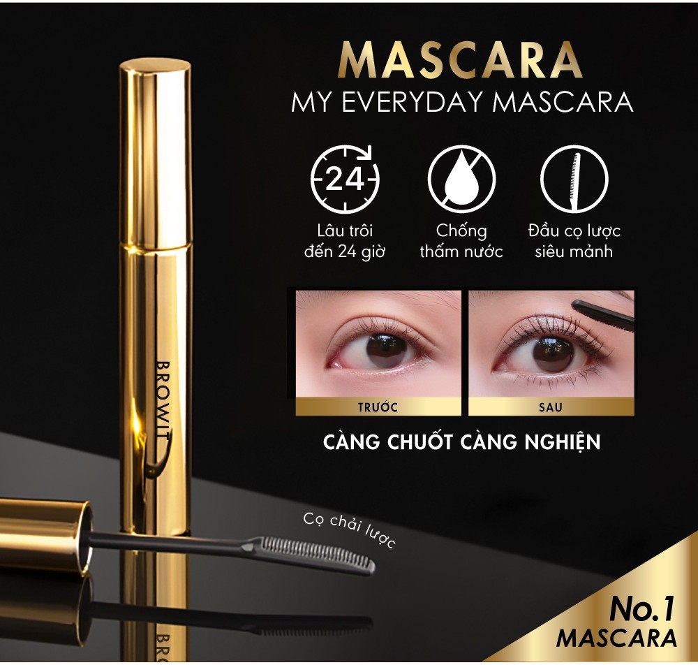 Mô tả Set Mascara My Everyday 5,5g Và Chì Kẻ Mày #Natural Brown 0,06g Kèm Gương BROWIT Sang Trọng - 1