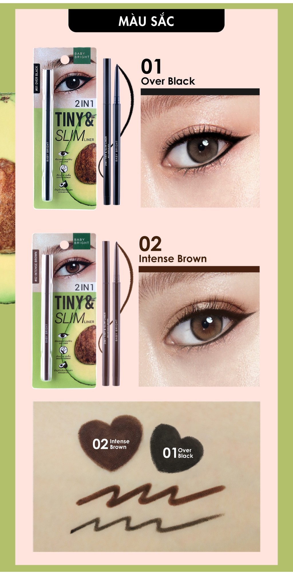 Mô tả Bút kẻ mắt 2 in 1 Baby Bright Tiny & Slim Liner 0.1g - 3