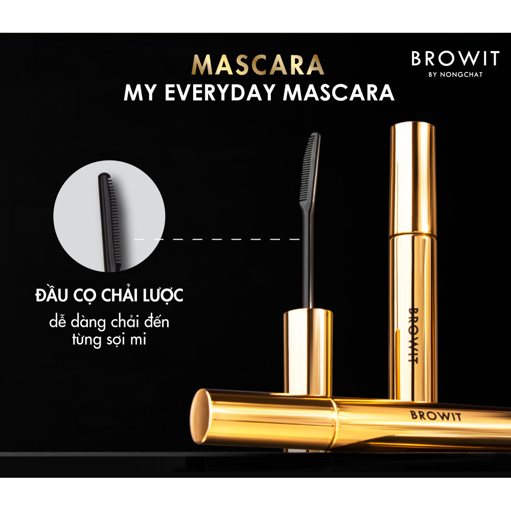 Mô tả Set Trang Điểm Mắt BROWIT My Everyday Mascara Nongchat và Kẻ Mắt Aurora Long Stay - 1