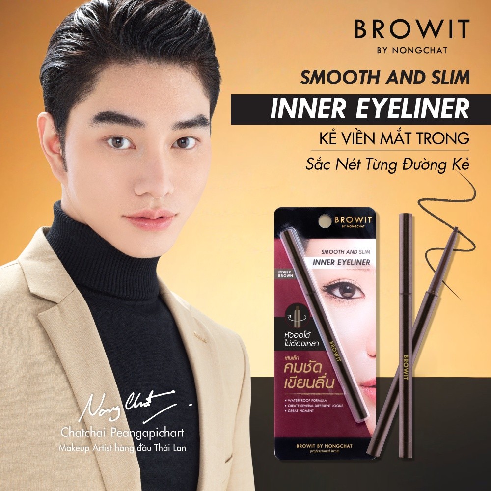 Mô tả Kẻ Viền Mắt Trong Browit Chống Nước, Chì Kẻ Mắt Dạng Sáp Sắc Nét Smooth And Slim Inner Eyeliner 0.1g - 1