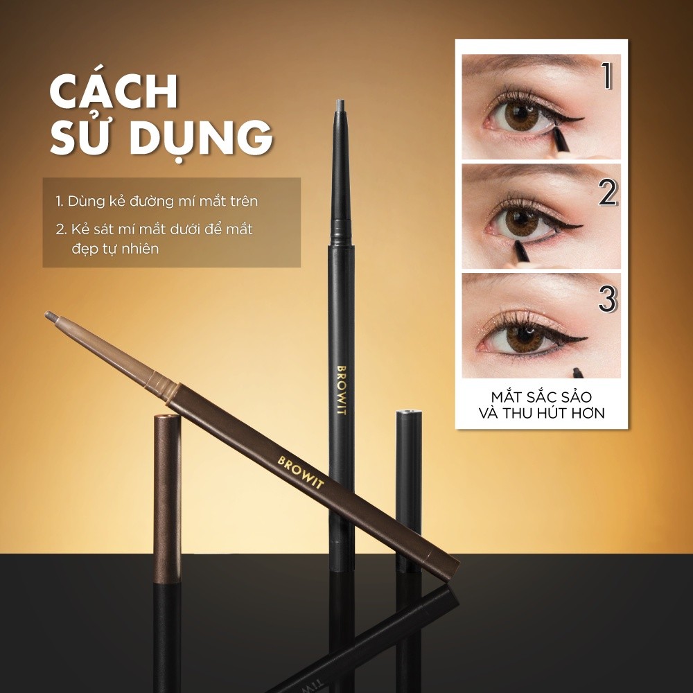 Mô tả Kẻ Viền Mắt Trong Browit Chống Nước, Chì Kẻ Mắt Dạng Sáp Sắc Nét Smooth And Slim Inner Eyeliner 0.1g - 6