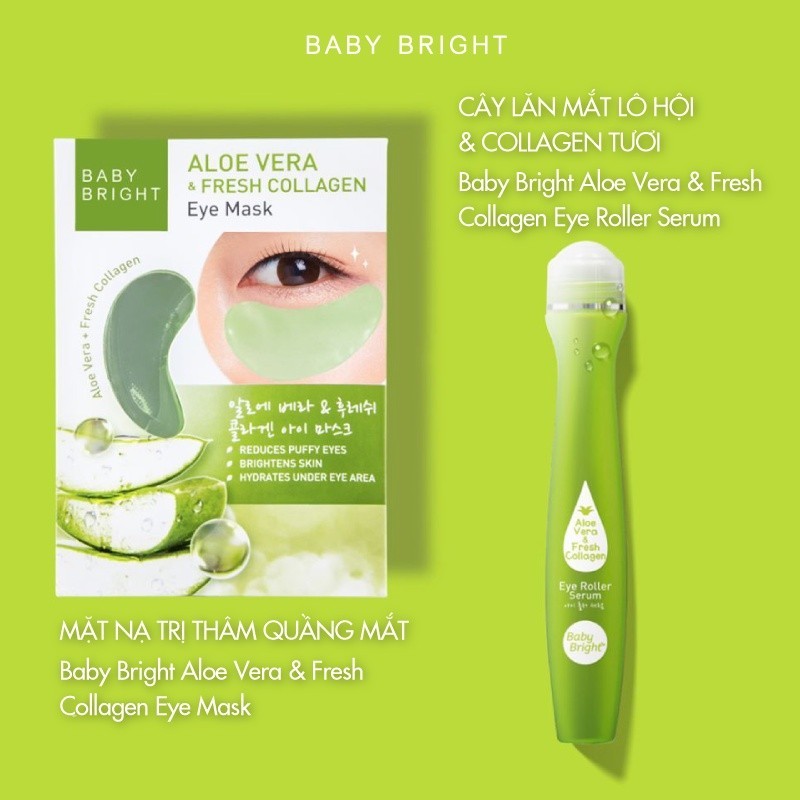 Mô tả Cây Lăn Mắt Lô Hội Và Collagen Tươi Baby Bright Aloe Vera & Fresh Collagen Eye Roller Serum 15ml - 4