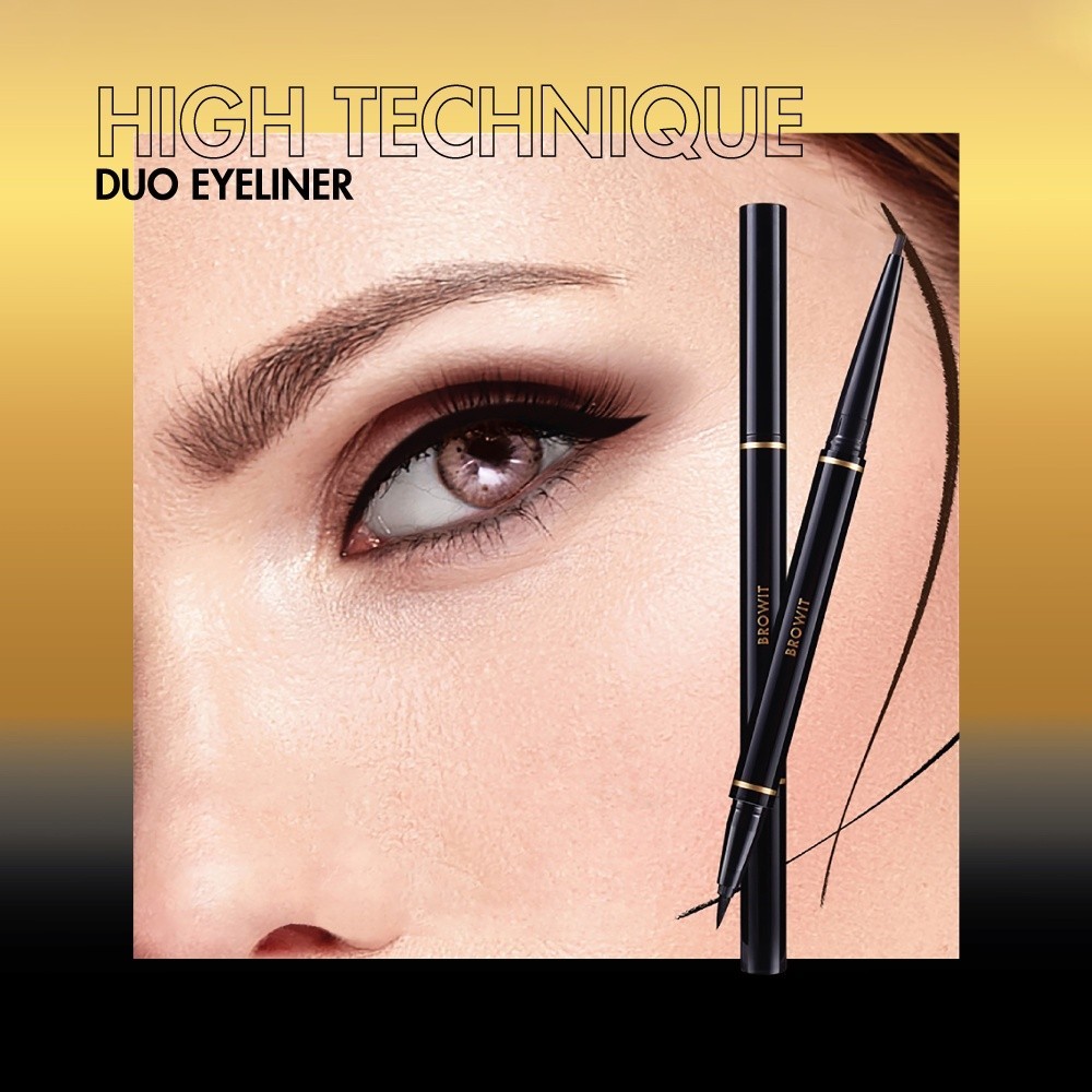 Mô tả Bút Kẻ Mắt 2 Đầu Sắc Nét và Chống Nước Browit Hightechnique Duo Eyeliner 0.5ml + 0.14g - 6