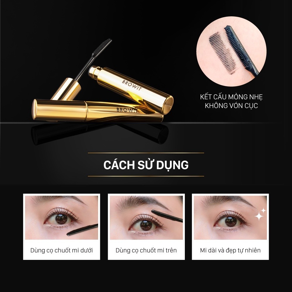 Mô tả Mascara Nongchat Browit Siêu tơi dài và cong mi dạng lược My Everyday 5.5g Endless Night - 4