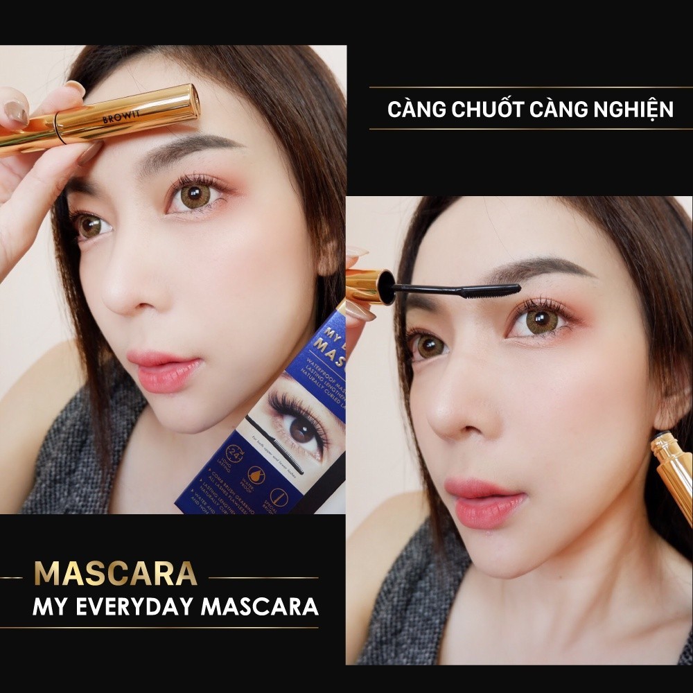 Mô tả Mascara Nongchat Browit Siêu tơi dài và cong mi dạng lược My Everyday 5.5g Endless Night - 5