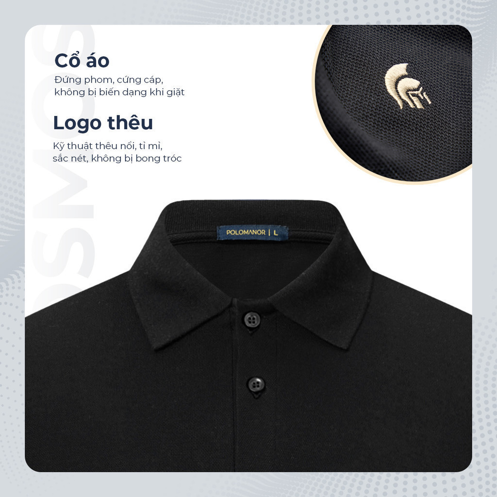 Mô tả Áo polo nam COSMOS, BST Social Circle chất vải cá sấu cotton interlock cao cấp - POLOMANOR - 3